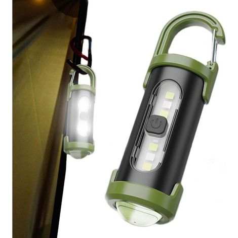 Portable Key Light - Rechargeable Flashlight with Hooks, Multifunctional, 4 Adjustable LED Light Modes for Camping, Hiking, Safety, Cycling, and Outdoor Adventures (1/4)