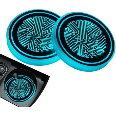 2 pièces, sous-verre LED pour voiture, coussin de tasse lumineux, éclairage porte-gobelet, compatible intérieur véhicule (1/5)