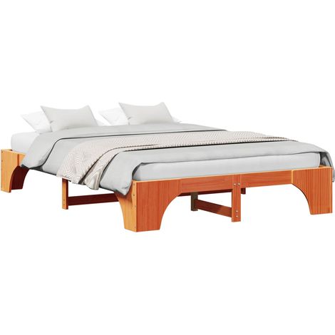 Maison Exclusive - Estructura de cama Marrón cera 150 x 200 cm (1/5)