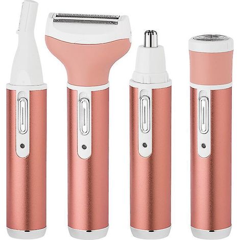 (champagne Pink) Rasoir Lectrique 4 En 1 Pour Femme Pilateur Lectrique Sans Fil Rechargeable Usb Pour Pilation Du Visage Et Du Corps, Sourcils, Ai (1/5)