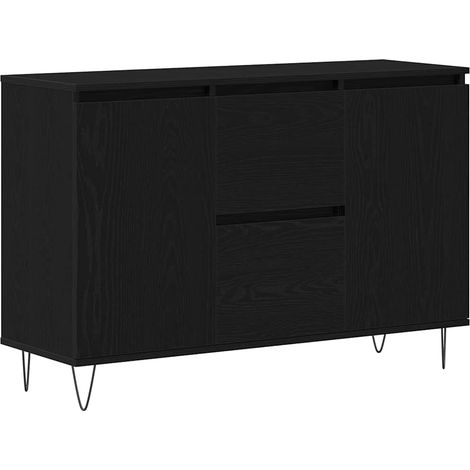 Maison Exclusive - Aparador Roble Negro 101,5 x 35 x 70 cm Madera (1/5)