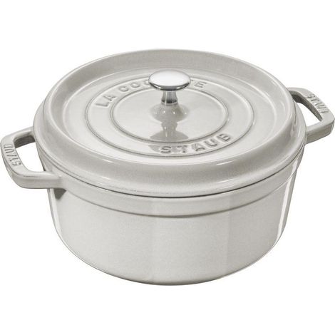 Staub Round Cast Iron Pot - 6.7 ltr, White Truffle (1/3)