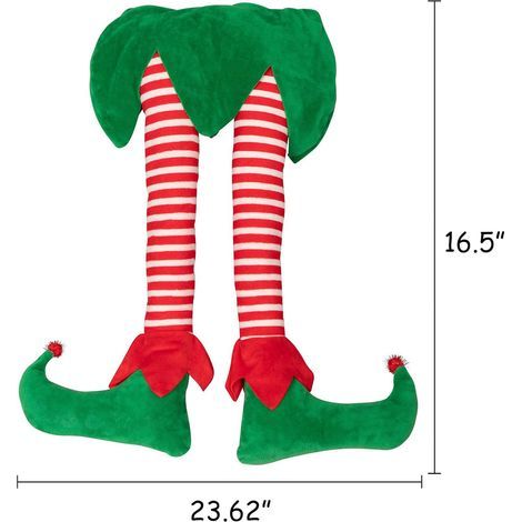 Décorations de sapin de Noël : elfe de 58 cm (23 pouces) avec jambes rembourrées - Décorations intérieures et extérieures pour les fêtes de Noël (1/5)