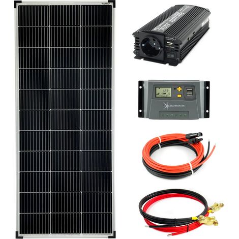 Komplettset 1x140 Watt Solarmodul 1270x590 600 Watt Wandler Laderegler Photovoltaik Inselanlage