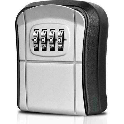 Wall-mounted security key box with waterproof case and 4-digit code for secure key storage. (1/5)
