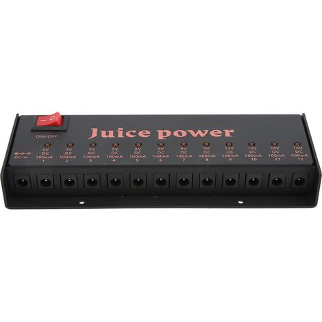 Alimentation Secteur pour Pédales Effets Guitare 12 Sorties Isolées 9V/12V/18V 100mA-500mA 100-240V UE (1/5)
