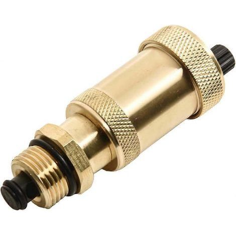 Soupape de purge automatique à débit rapide pour systèmes de chauffage, purgeur d'air en laiton avec vanne d'arrêt, tailles DN10 (3/8 pouce) et DN15 (1/2 pouce) (1/5)