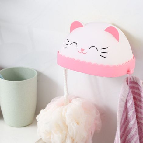 Distributeur de savon mural avec boîte de rangement et motifs d'animaux (1) – sans perçage