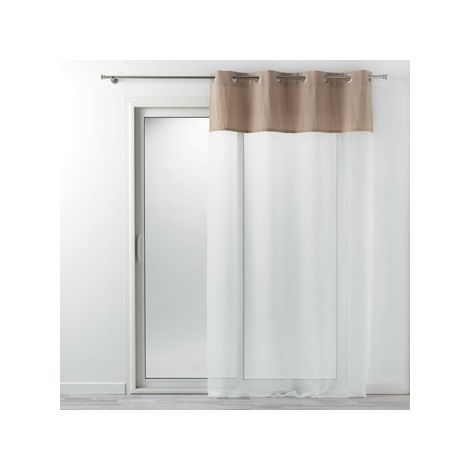 Douceur D'Intérieur – Voilage à œillets 140 x 240 cm – Voile uni en polycoton et jute naturel – Laisse passer la lumière tout en préservant l'intimité (1/3)