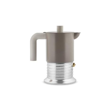 Alessi Vite - Cafetera espresso de 3 tazas, color gris, compacta y de diseño
