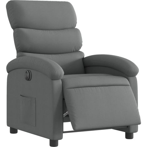 Fauteuil relax TV fonction de levage électrique très confortable en tissu gris foncé DEC028350 (1/5)
