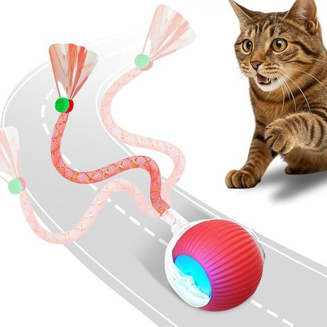Jouet interactif pour chat balle intelligente automatique avec queue flexible et lumière LED (1/5)