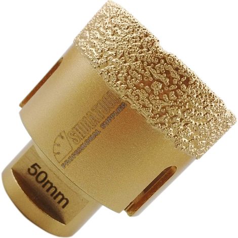 Foret pour perceuse diamantée 50 mm Vacuum brisé Fouret diamanté avec filetage M14 pour porcelaine, carrelage, granit, marbre, coupe à sec (1/5)