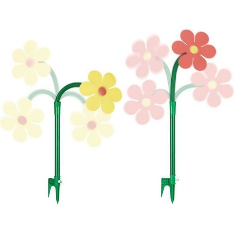 Arroseur Fleurs - 2 Pièces - Portée 6 M - Fixation Au Sol Avec Piquet - Raccord Tuyau 1/2 Pouces - Rouge Jaune (1/4)