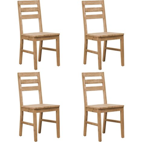Chaise de cuisine bois massif naturel Koffia - Lot de 4 (1/5)