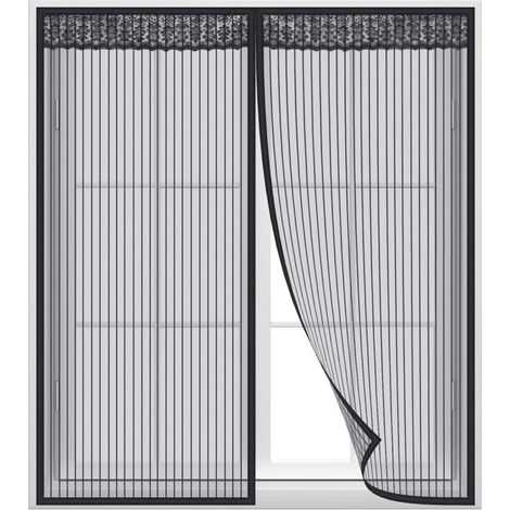Moustiquaire Fenêtre Magnétique, Automatiquementfermé, moustiquaire porte fenetre sans Percer, Blanc-(47x47inch)120x120cm (1/3)