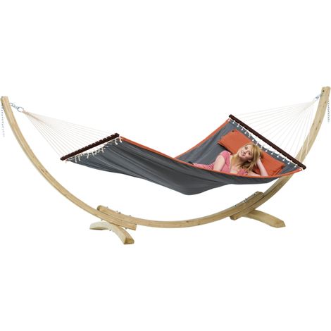 Amazonas American Dream Komplettset Hängemattenständer + Hängematte grau
