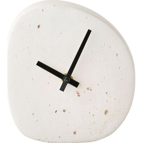 Orologio da tavolo Linz in cemento bianco forma organica 14x15 cm (1/3)