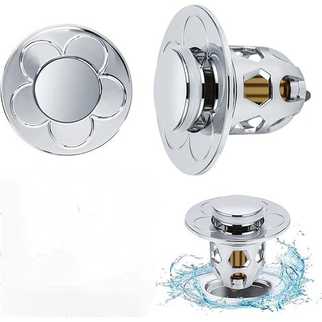 2 Pièces Bonde Lavabo Pop-Up Anti-Clogging, Filtre vidange anti-bloqué universel (1/4)