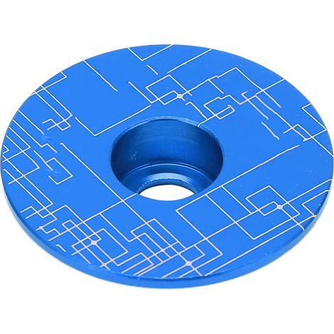 Capuchon de direction en alliage d'aluminium pour VTT avec vis bleues (1/5)