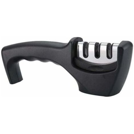 Pair Ahlsen Aiguiseur Couteaux, 3 en 1 Aiguiseur de Couteaux Professionnel, Manuel Affuteur Couteaux Affûteur, Eguiseur de Couteau pour Couteaux en Acier Inoxydable de Toutes Tailles(Noir), (1/5)