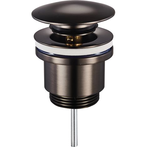 Schläfer Piletta Click-Clack Universale 1"1/4 in Ottone, Canna di Fucile (Gun Metal) Lucido, Scarico 4051103 Tappo Tondo per Lavabo e Bidet, Grigio Scuro Antracite