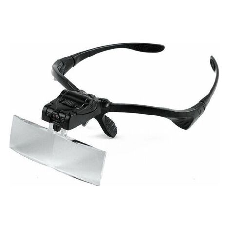 Bandeau Loupe avec éclairage LED, mains libres support de têtes de lecture Loupe Lunettes avec 5 lentilles détachables pour lire, bijoux, regarder (1/5)