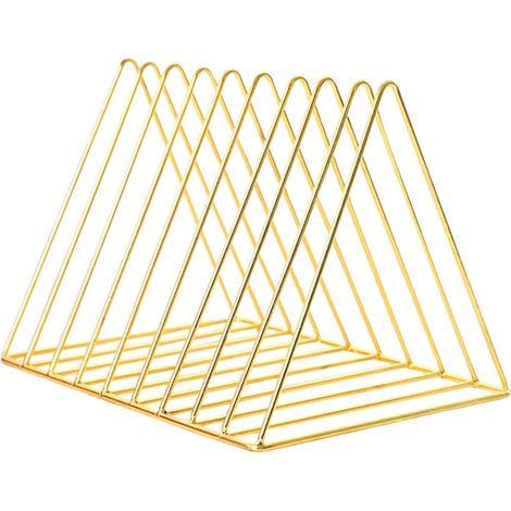 1 Porte-journaux, 9 compartiments, métal thermolaqué, design triangulaire, rangement salon bureau (1/5)