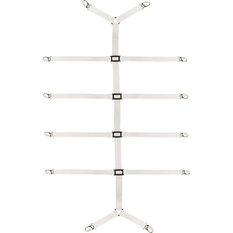 Fitted Sheet Fastener, Elastic Fitted Sheet Tensioner Perfect for Fitted Sheets and Flat Sheets, Bed Sheets, Mattresses, Sofa Cushions, Tablecloths (White) (1/5)