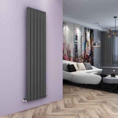 ELEGANT Vertical Column Designer Radiator 1800 x 452 mm Anthracite Single Flat Panel