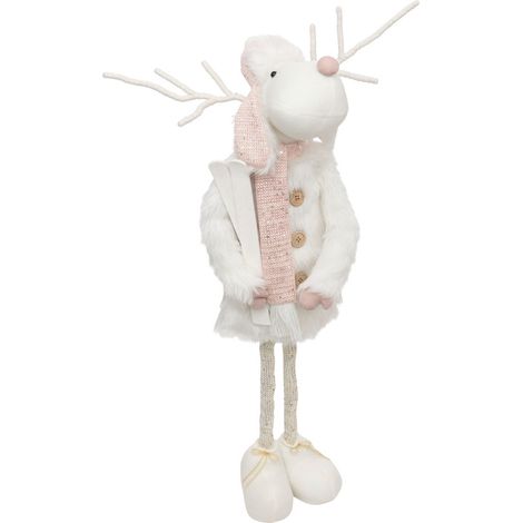 Figurine de renne rose de 76 cm sur pieds télescopiques (1/2)