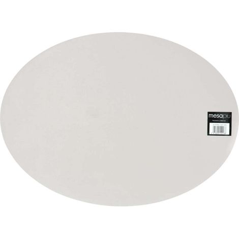 Mesapiu Set de Table Lederlook Gris Clair Ovale 45x33 Cm