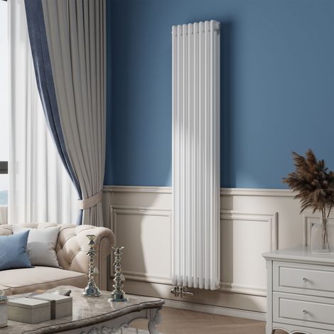 AICA Traditioneller Heizkörper 1800x380mm 3Säulen Weiß GusseisenStil 1544W
