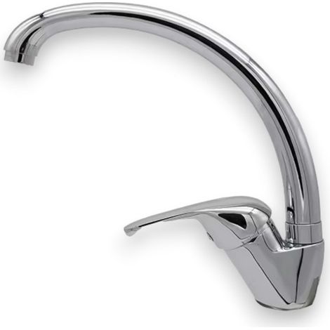 Miscelatore monocomando lavello canna alta orientabile cromato per cucina design moderno funzionale ed elegante (1/4)