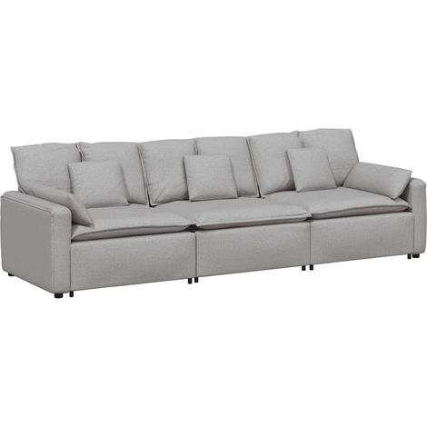 vidaXL Divano Modulare con Cuscini Grigio Nuvola (1/5)