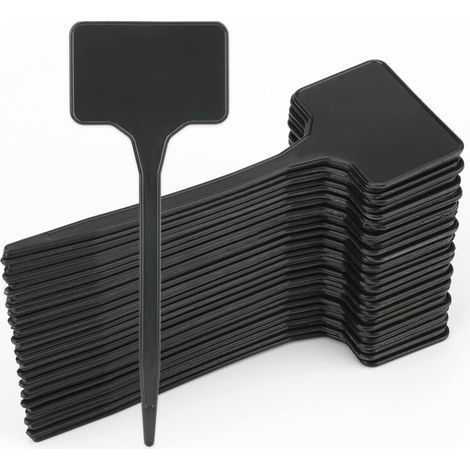 Pack of 50 thick plastic plant labels - Black (1/5)