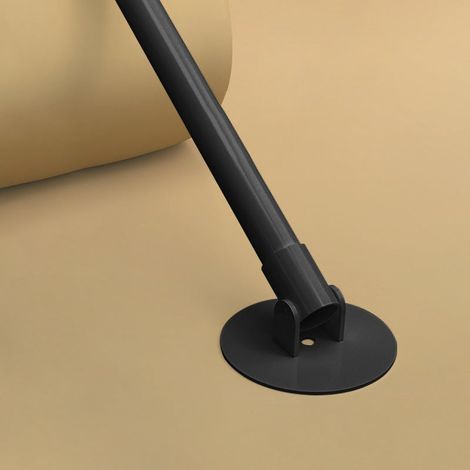 Lot de 2 supports de tringle de rideau de douche réglables en acier au titane avec bride pivotante unique,avec vis (Noir, diam. int. 22 mm et 25 mm) (1/5)
