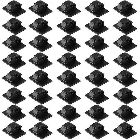 40 clips de fixation pour câbles de voiture, câbles de données GPS pour voiture, câbles d'éclairage, organisateur décoratif de fixation de câbles (L)