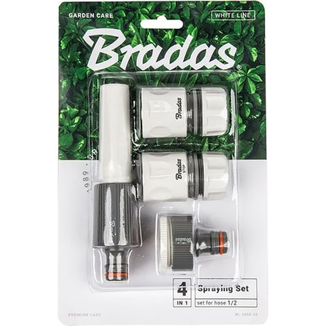 Gartenbrause Set 4-teilig 3/4" Sprühset Schlauch Schnellkupplung (1/3)