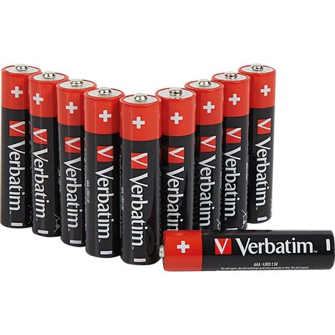 Piles alcalines AAA Pile Non-Rechargeable - Piles Non-Rechargeables (Alcaline, Cylindrique, 1,5 V, 10 pièce(s), AAA, Noir, Rouge) (1/5)