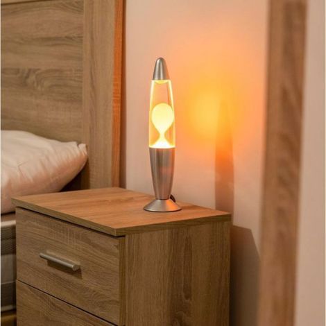 Lampe À Lave - 33 Cm - Orange Et Argenté - Pour Salon Bureau Chambre - 1 Pièce (1/5)