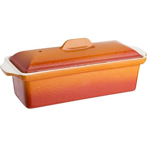 Terrine en fonte orange 1,3L - 310 x 110 x 110 mm - VOGUE (1/3)
