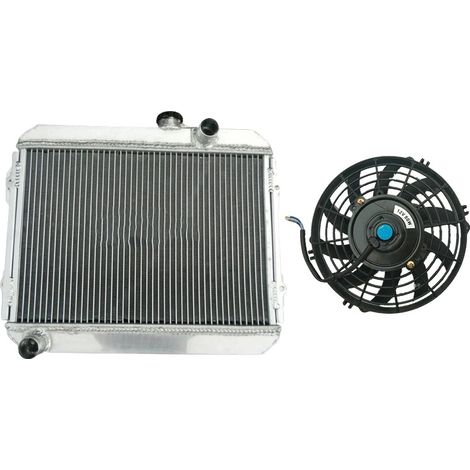 Radiador de aluminio de 3 filas, 300 mm x 448 mm x 56 mm, compatible con coches compactos KE30, KE38, KE55 y KE70, mayor capacidad de refrigeración, construcción soldada con TIG. (1/5)