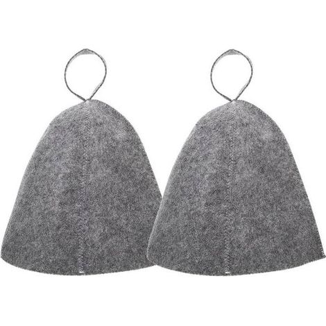 Ensemble deux pièces de bonnets de sauna unisexes originaux en laine, accessoires de sauna en feutre naturel. (1/5)