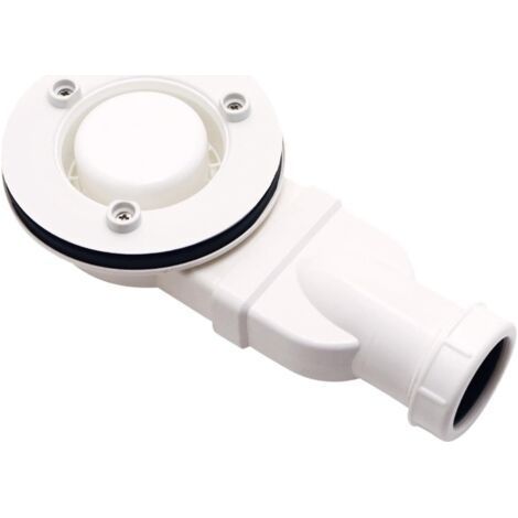 Shower Drain, Siphon Side Drain Replacement, VC Drain, Thin Siphon Shower Tray Drain for Prevention, White (1/5)
