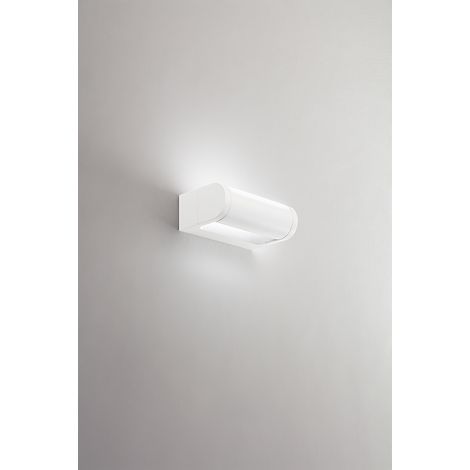 Applique Led En Aluminium Thermolaqué Blanc Mat 12W 3000K, Design Moderne Pour Éclairage Extérieur Avec Diffuseur Orientable Par La Marque Perenz