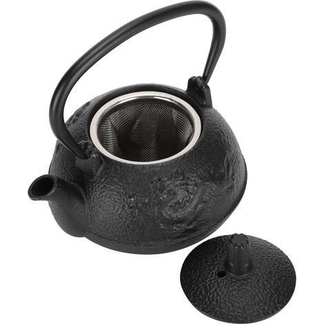 0,3-Liter-Teekanne aus Gusseisen, japanische Nachahmung, unbeschichtet, mit doppeltem chinesischem Drachenmotiv, Geschenkdekoration (1/5)
