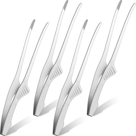 Pinces à barbecue coréennes et japonaises, ustensiles de cuisine antidérapants en acier inoxydable pour servir les aliments, les salades et pour le camping - AquaForge (1/5)