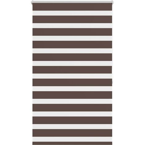 Store vénitien Zebra 100,9 x 175 cm, largeur du tissu 96,7 cm, couleur café