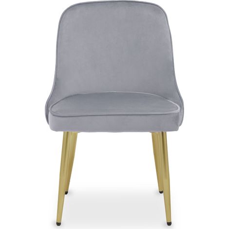 Interiors by Premier Grey Velvet Dining Chair, Mid-Century Modern Grey and Gold Velvet Dining Chairs, Luxury Dining Chair (1/5)